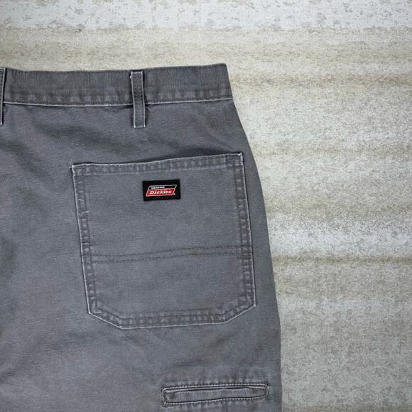 Vintage 90s Dickies Carpenter Pants 40x30 Baggy Wide Leg Grey Canvas Dungarees - Picture 3 of 5